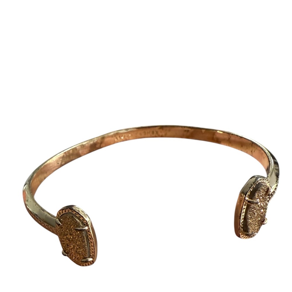Kendra Scott Elton Rose Gold Cuff Bracelet in Rose Gold Drusy - Picture 6 of 10
